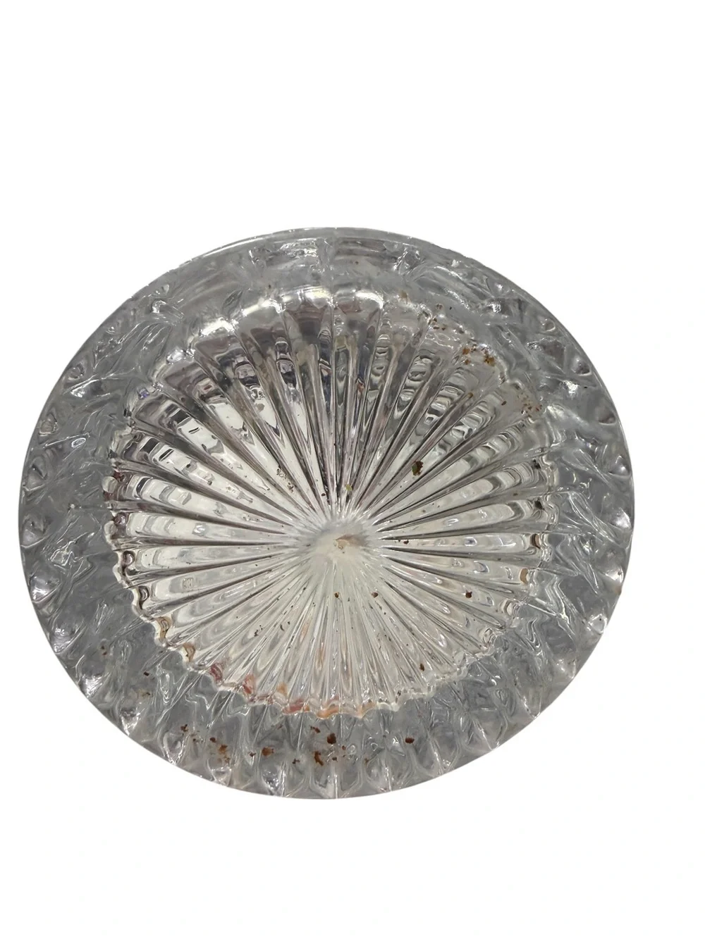 Pressed Glass Covered Compote Candy Dish - Clear